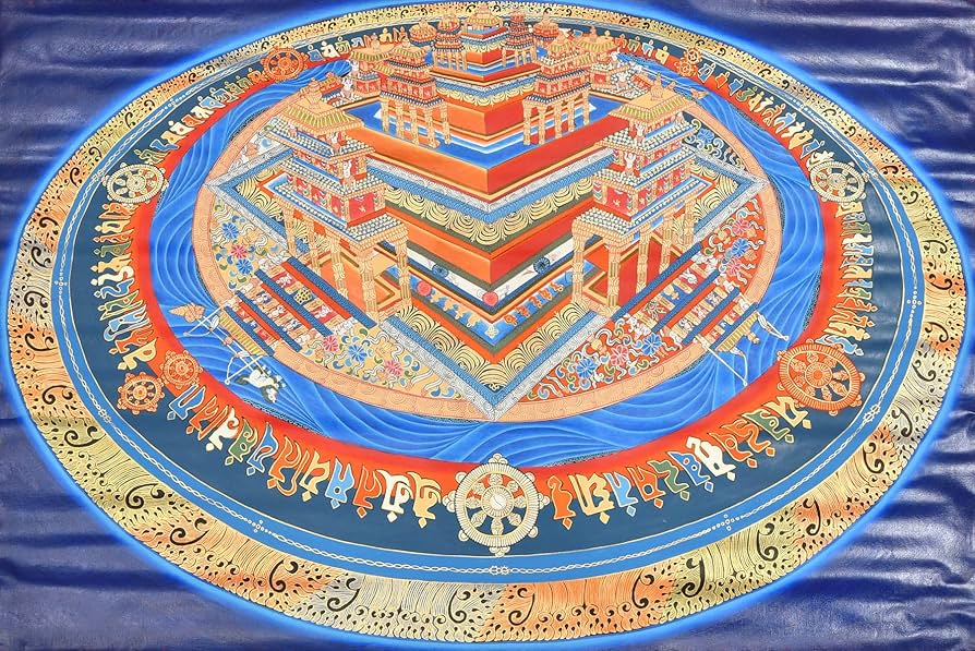 Amazon.co.jp: チベット仏教3次元Kalachakra Mandala – タンカ